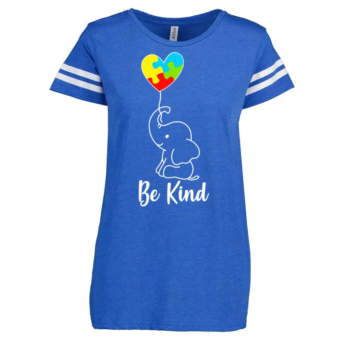 Autism Awareness Be Kind Elephant Enza Ladies Jersey Football T-Shirt