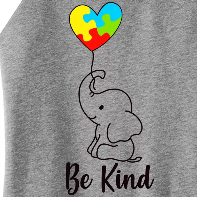 Autism Awareness Be Kind Elephant Women’s Perfect Tri Rocker Tank