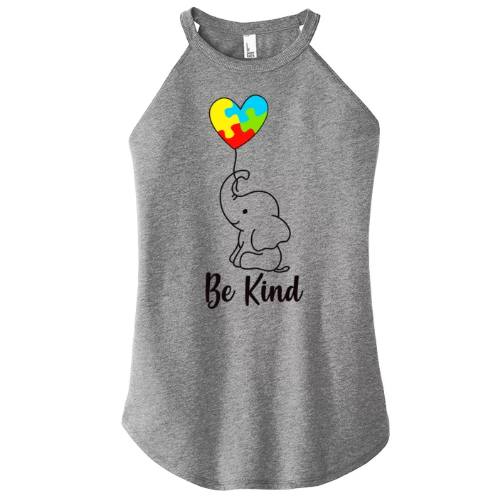 Autism Awareness Be Kind Elephant Women’s Perfect Tri Rocker Tank