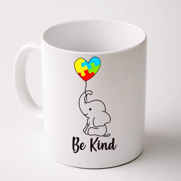 Autism Awareness Be Kind Elephant Front & Back Coffee Mug