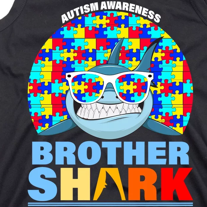 Autism Awareness Brother Shark Puzzles Tank Top