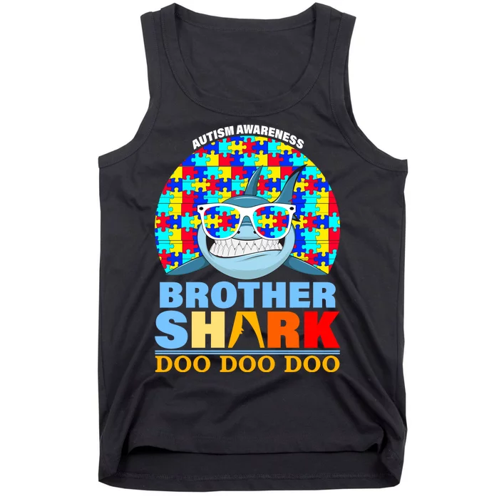 Autism Awareness Brother Shark Puzzles Tank Top