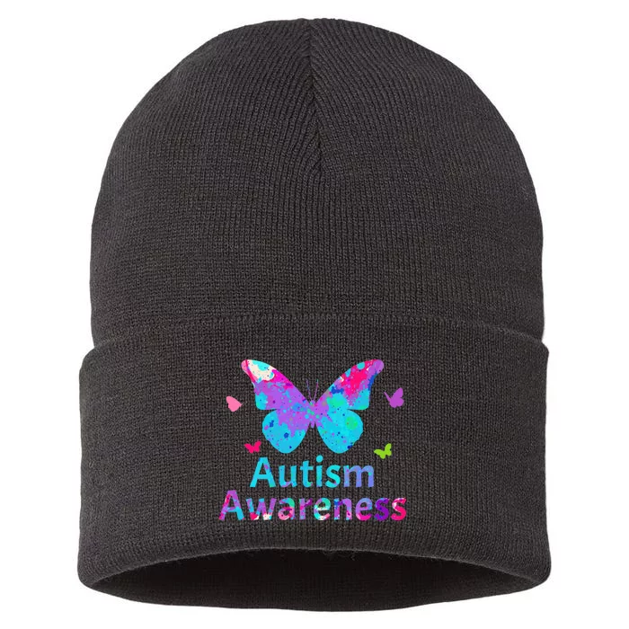 Autism Awareness Butterflies Sustainable Knit Beanie