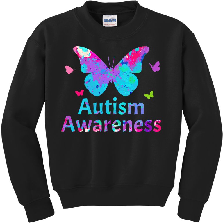 Autism Awareness Butterflies Kids Sweatshirt