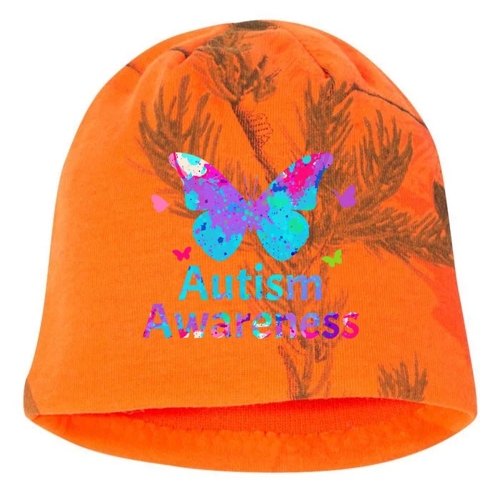 Autism Awareness Butterflies Kati - Camo Knit Beanie