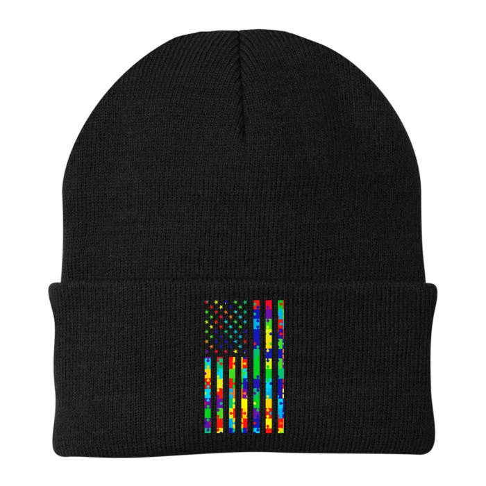 Autism Awareness Colorful Puzzle Flag Knit Cap Winter Beanie