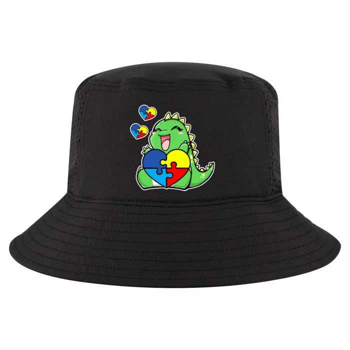 Autism Awareness Cute Dinosaur Puzzle Piece Cool Comfort Performance Bucket Hat