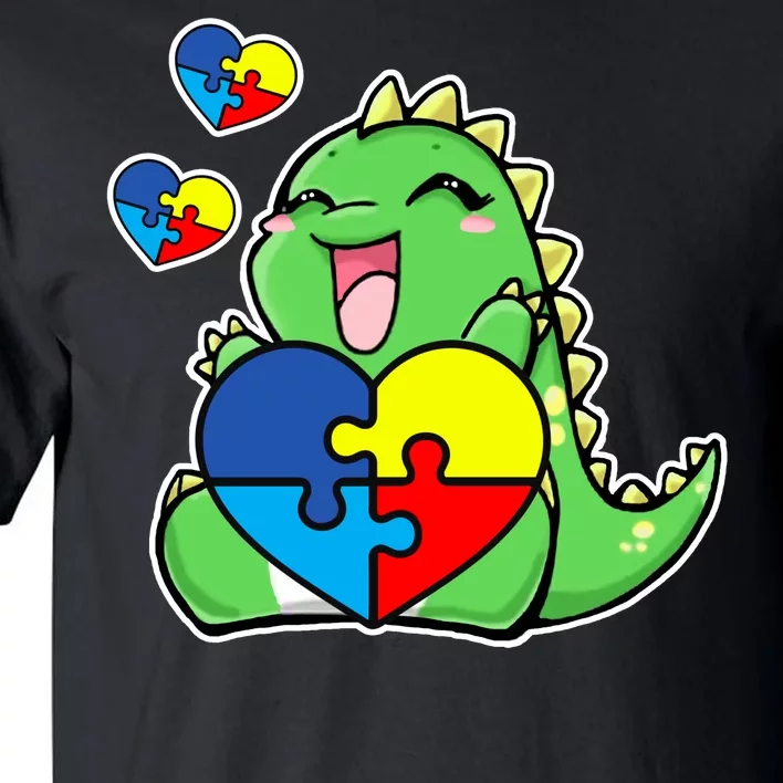 Autism Awareness Cute Dinosaur Puzzle Piece Tall T-Shirt