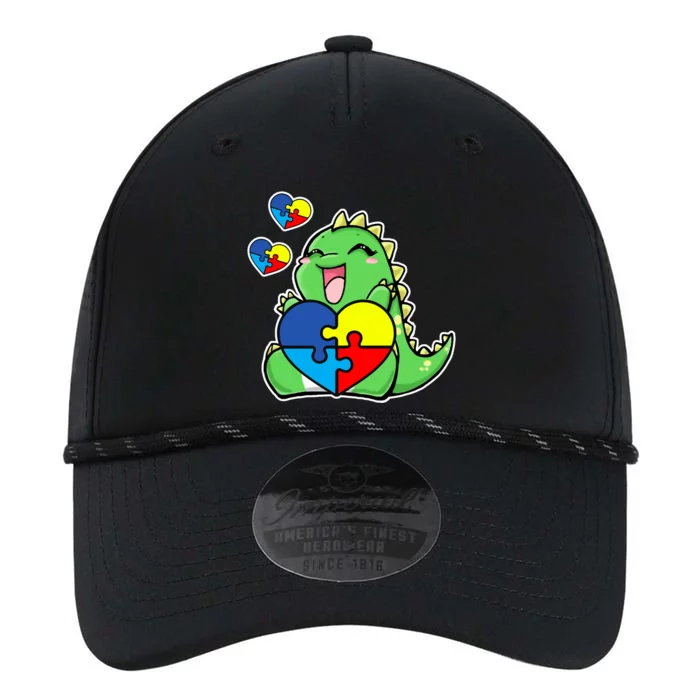 Autism Awareness Cute Dinosaur Puzzle Piece Performance The Dyno Cap