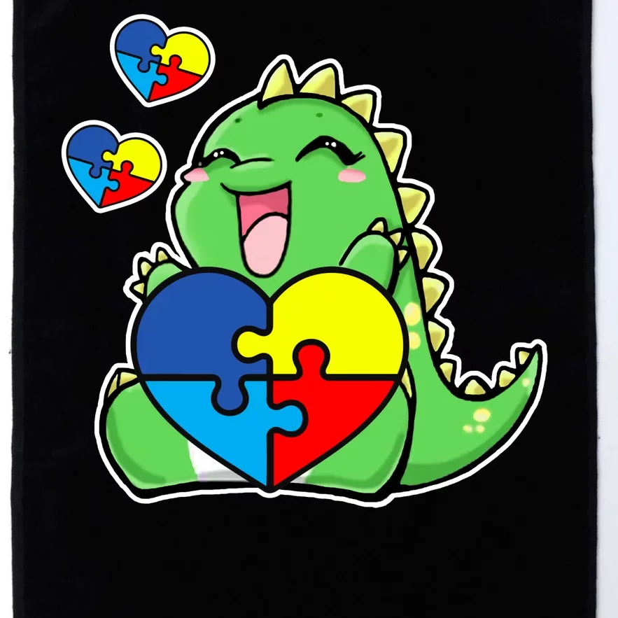 Autism Awareness Cute Dinosaur Puzzle Piece Platinum Collection Golf Towel