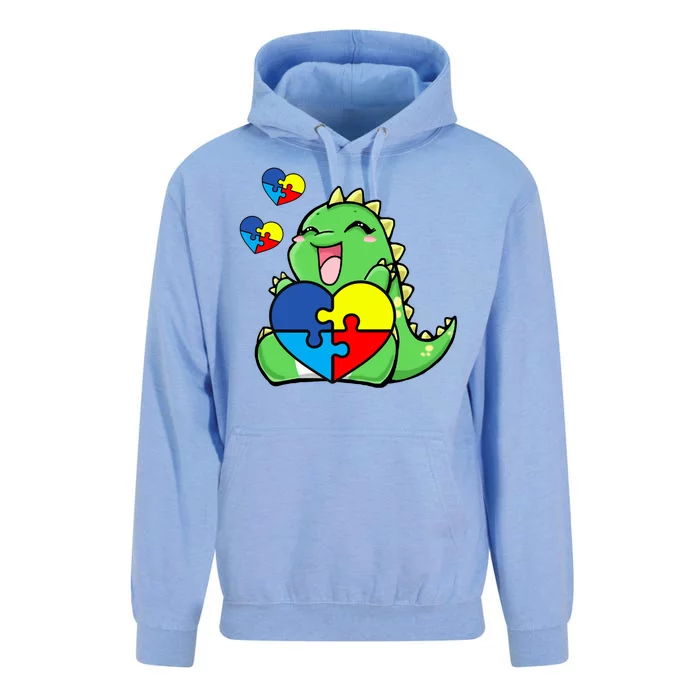 Autism Awareness Cute Dinosaur Puzzle Piece Unisex Surf Hoodie