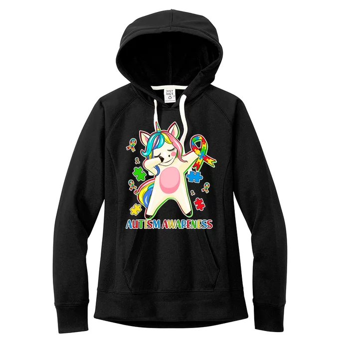 Autism Awareness Dabbing Unicorn Women's Fleece Hoodie