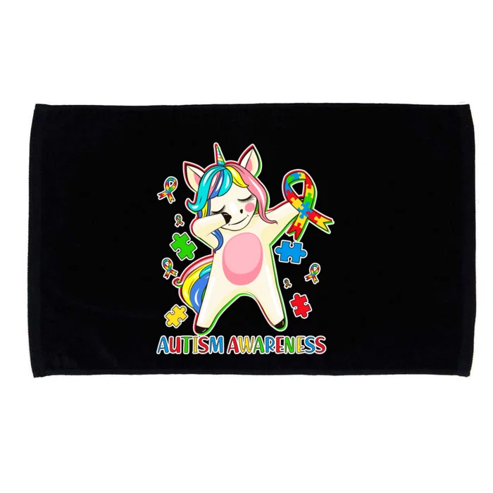 Autism Awareness Dabbing Unicorn Microfiber Hand Towel