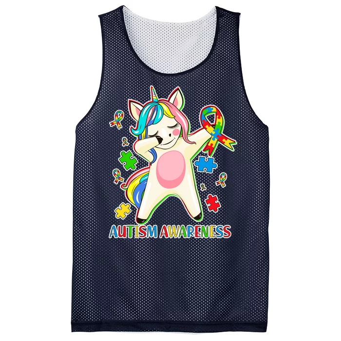 Autism Awareness Dabbing Unicorn Mesh Reversible Basketball Jersey Tank