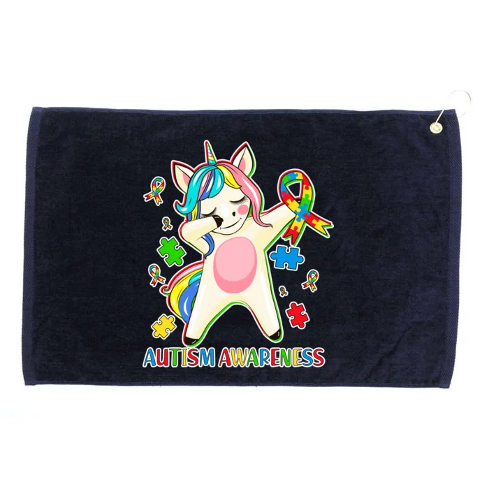 Autism Awareness Dabbing Unicorn Grommeted Golf Towel