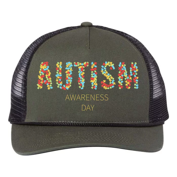 Autism Awareness Day Retro Rope Trucker Hat Cap