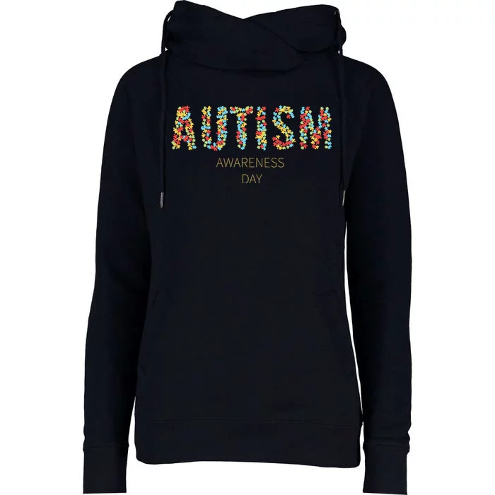 Autism Awareness Day Womens Funnel Neck Pullover Hood