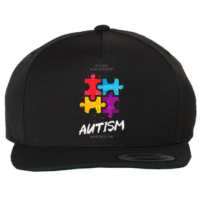 Autism Awareness Day Be Different Wool Snapback Cap