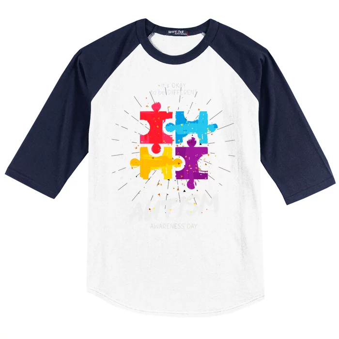 Autism Awareness Day Be Different Baseball Sleeve Shirt