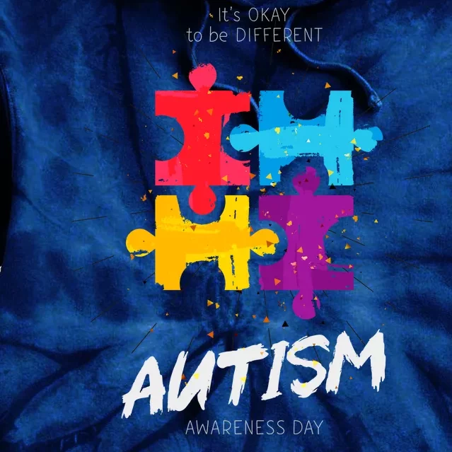 Autism Awareness Day Be Different Tie Dye Hoodie