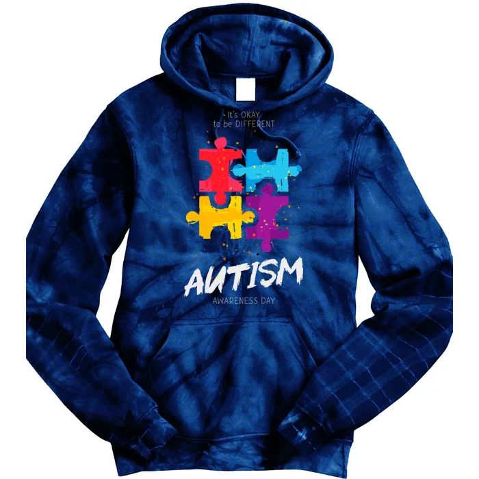 Autism Awareness Day Be Different Tie Dye Hoodie