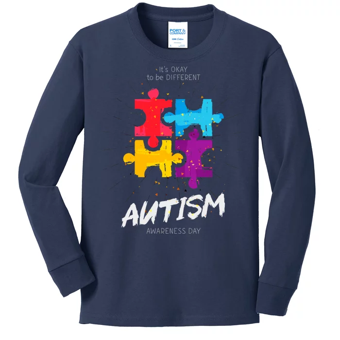 Autism Awareness Day Be Different Kids Long Sleeve Shirt