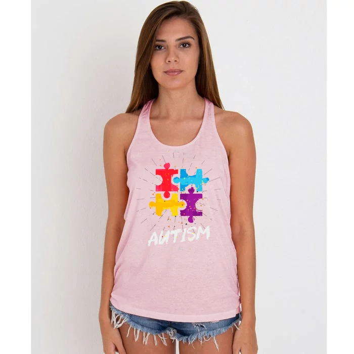 Autism Awareness Day Be Different Women's Knotted Racerback Tank