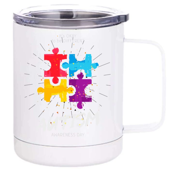 Autism Awareness Day Be Different Front & Back 12oz Stainless Steel Tumbler Cup