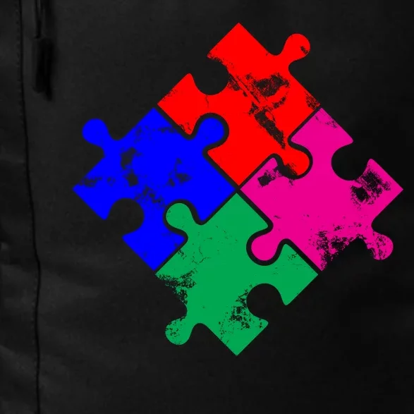 Autism Awareness Distressed Puzzle Pieces Daily Commute Backpack