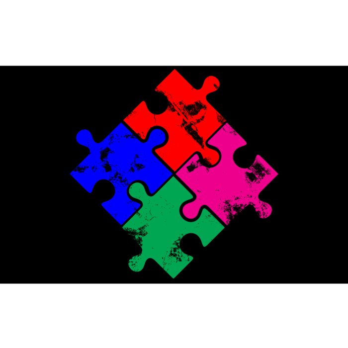 Autism Awareness Distressed Puzzle Pieces Bumper Sticker