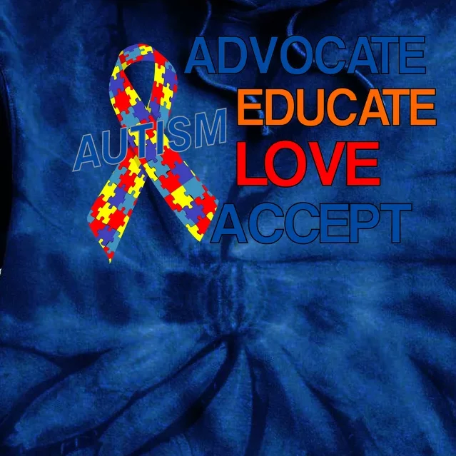 Autism Awareness Educate Tie Dye Hoodie