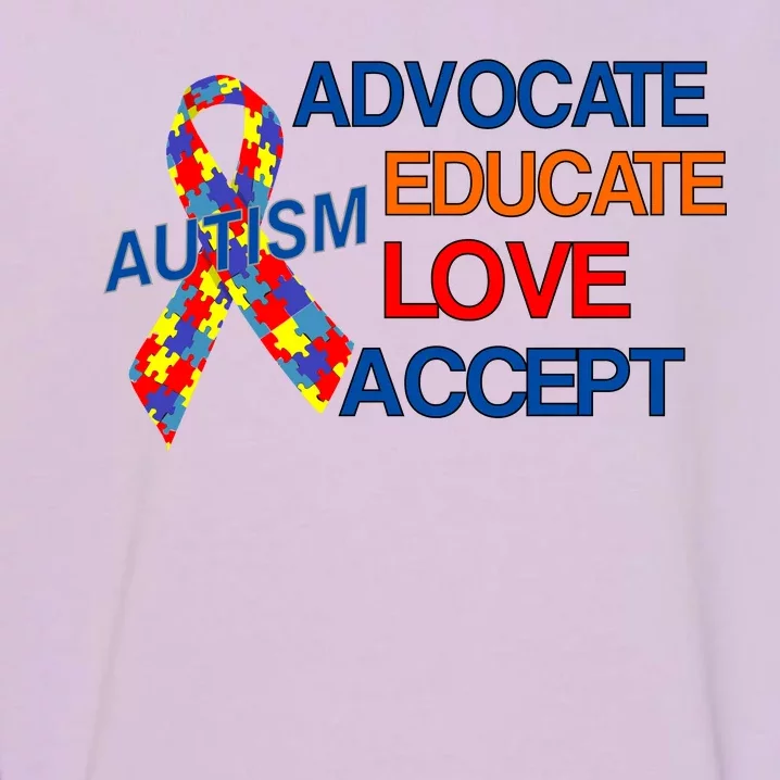 Autism Awareness Educate Garment-Dyed Sweatshirt