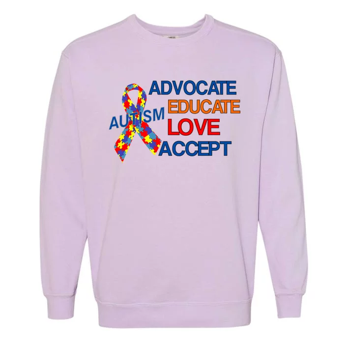 Autism Awareness Educate Garment-Dyed Sweatshirt