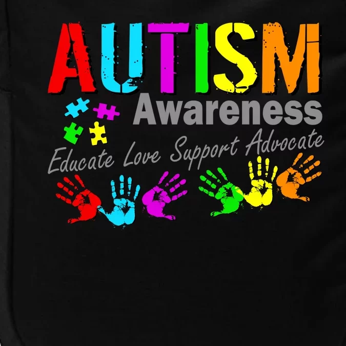 Autism Awareness Educate Love Support Advocate Impact Tech Backpack