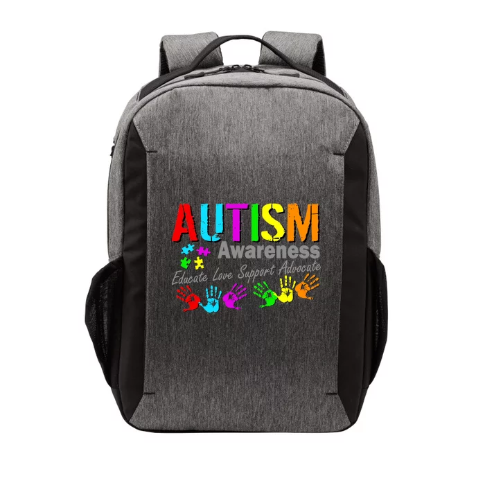 Autism Awareness Educate Love Support Advocate Vector Backpack