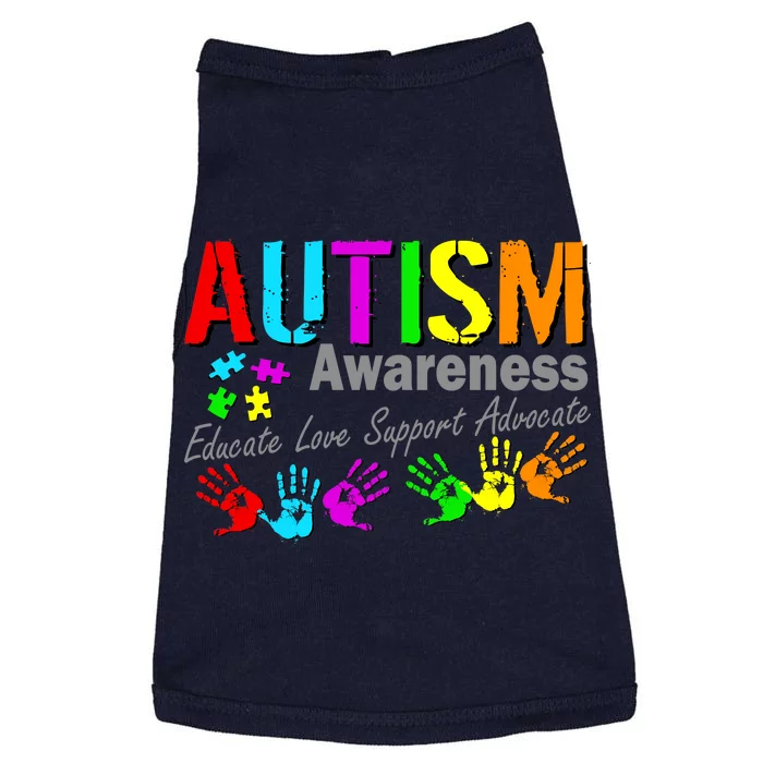 Autism Awareness Educate Love Support Advocate Doggie Tank