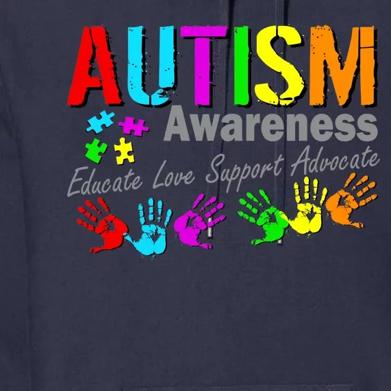 Autism Awareness Educate Love Support Advocate Premium Hoodie