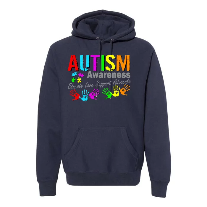 Autism Awareness Educate Love Support Advocate Premium Hoodie