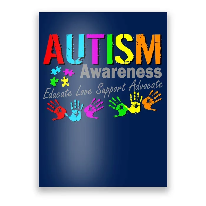 Autism Awareness Educate Love Support Advocate Poster