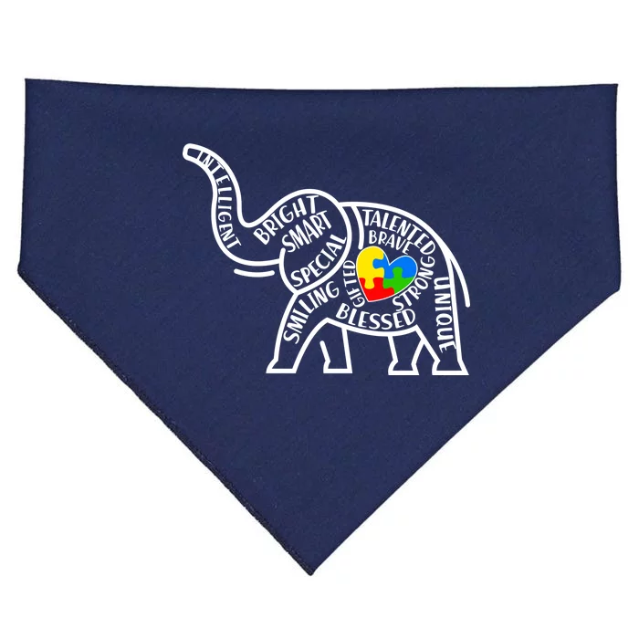 Autism Awareness Elephant USA-Made Doggie Bandana