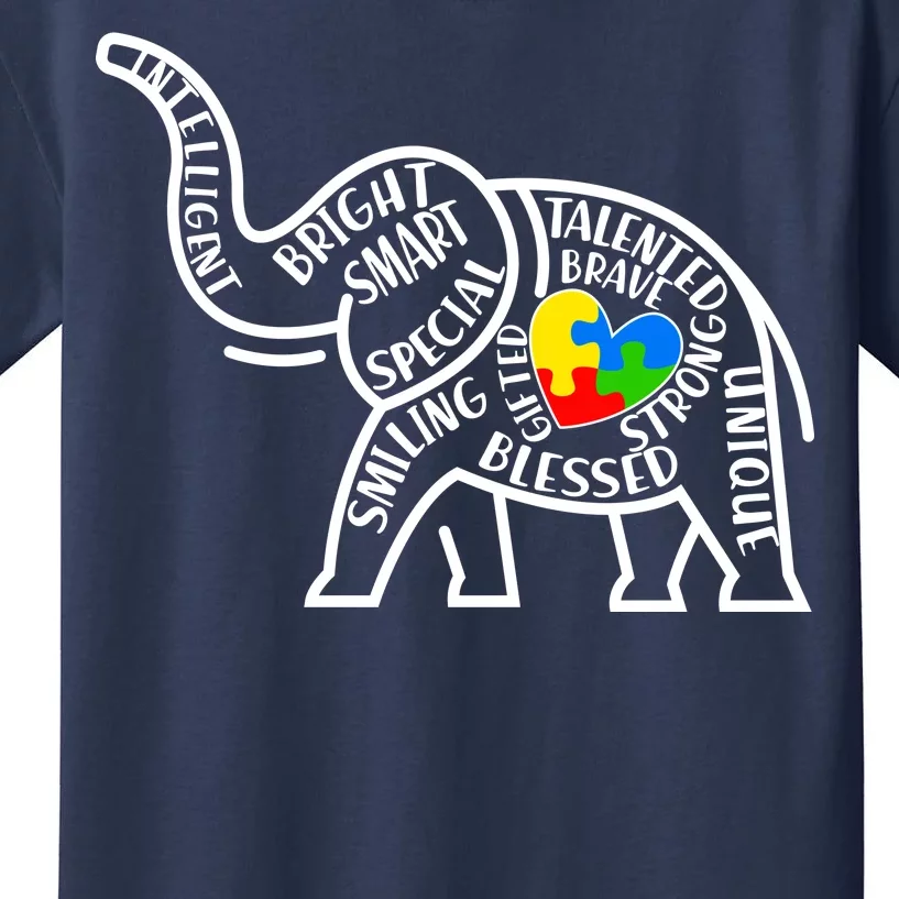 Autism Awareness Elephant Kids T-Shirt