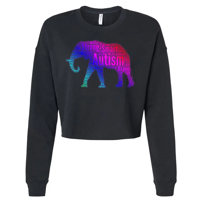 Autism Awareness Elephant Quotes Cropped Pullover Crew