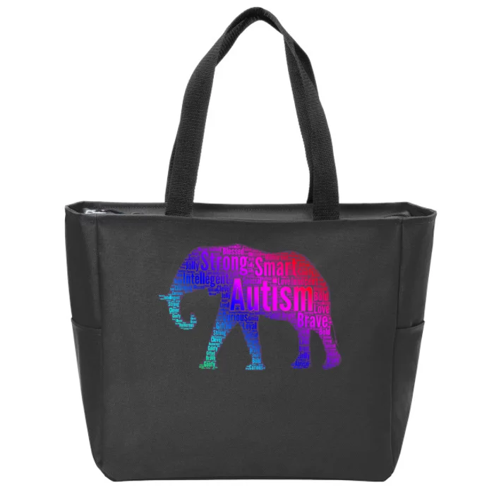 Autism Awareness Elephant Quotes Zip Tote Bag