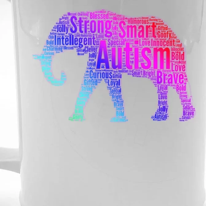 Autism Awareness Elephant Quotes Front & Back Beer Stein