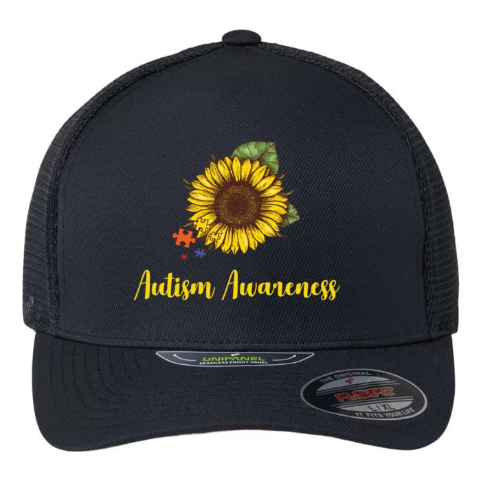 Autism Awareness Flower Puzzle Flexfit Unipanel Trucker Cap