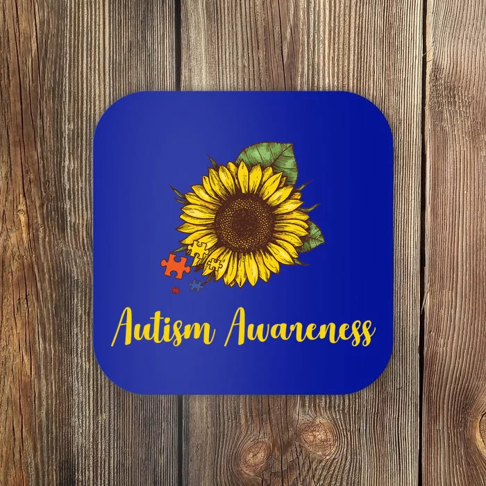 Autism Awareness Flower Puzzle Coaster