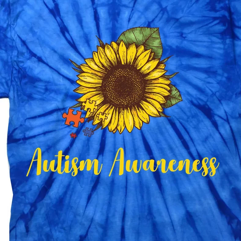 Autism Awareness Flower Puzzle Tie-Dye T-Shirt