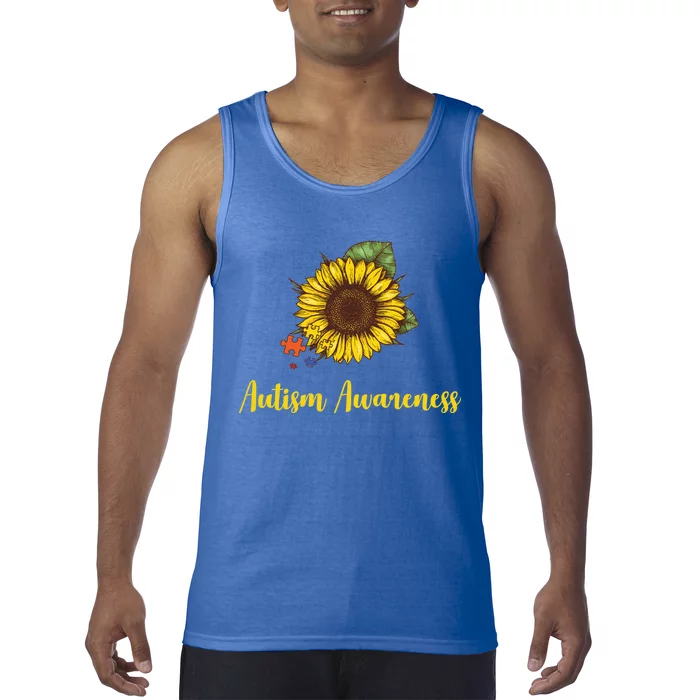 Autism Awareness Flower Puzzle Tank Top