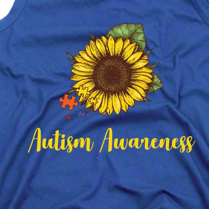 Autism Awareness Flower Puzzle Tank Top