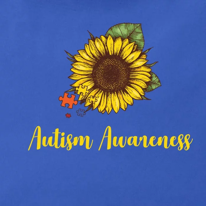 Autism Awareness Flower Puzzle Zip Tote Bag